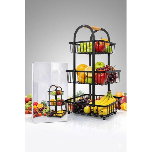 Panier à fruit et légume amovible à 3 étages