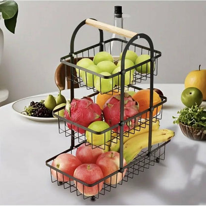 Panier à fruit et légume amovible à 3 étages