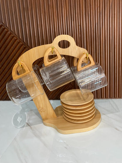 Présentoir à Tasses Effet Bambou