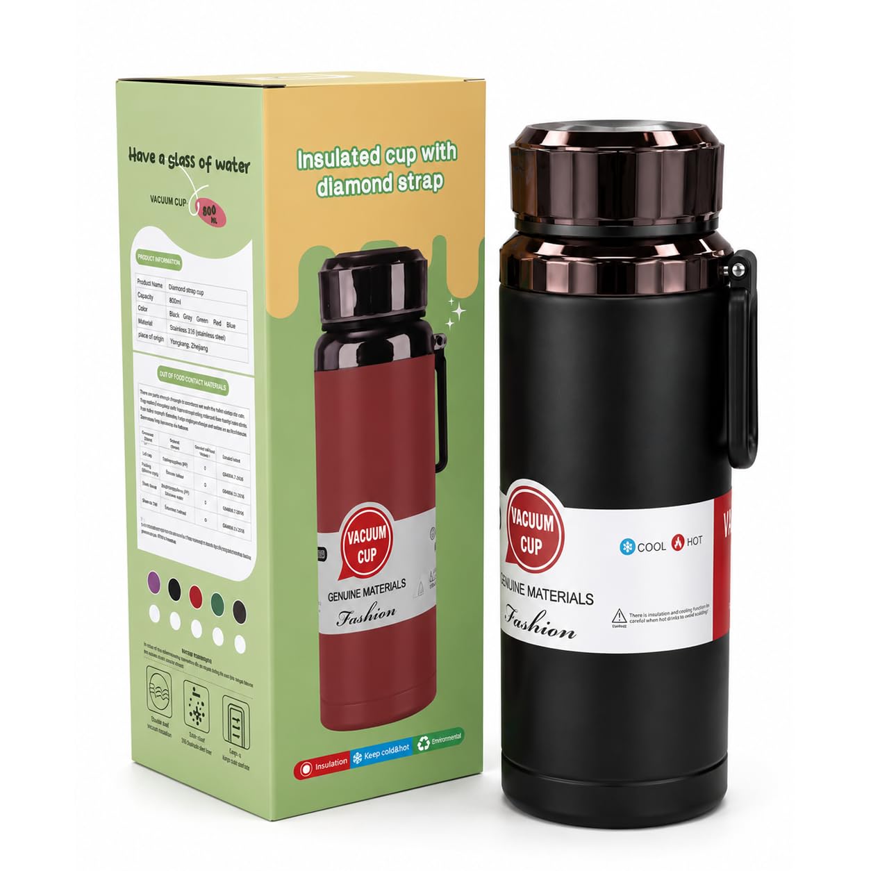 Thermos Bottle for Office, Travel, Gym & Home