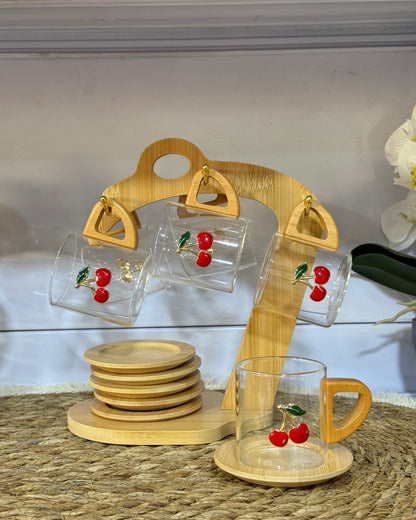 Support à Tasses Café Premium effet cerise