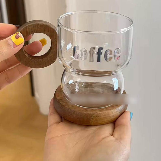 Tasse à Café Verre & Bois